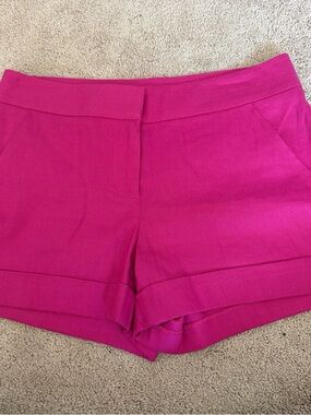 bebe Hot Pink Cuffed Knit Bermuda Shorts